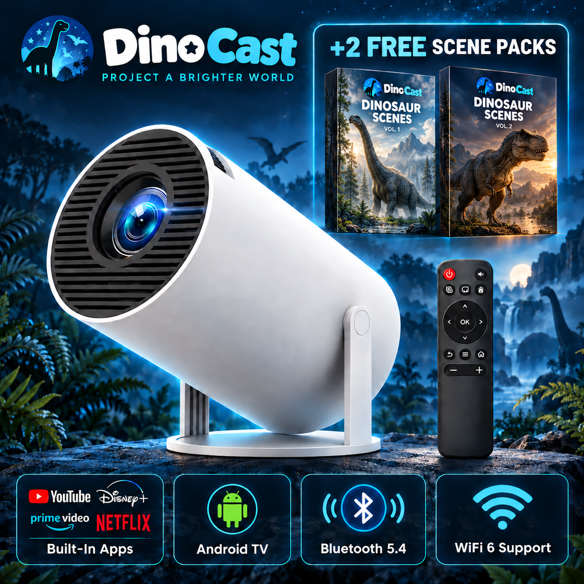 DinoCast Smart Mini Projector
